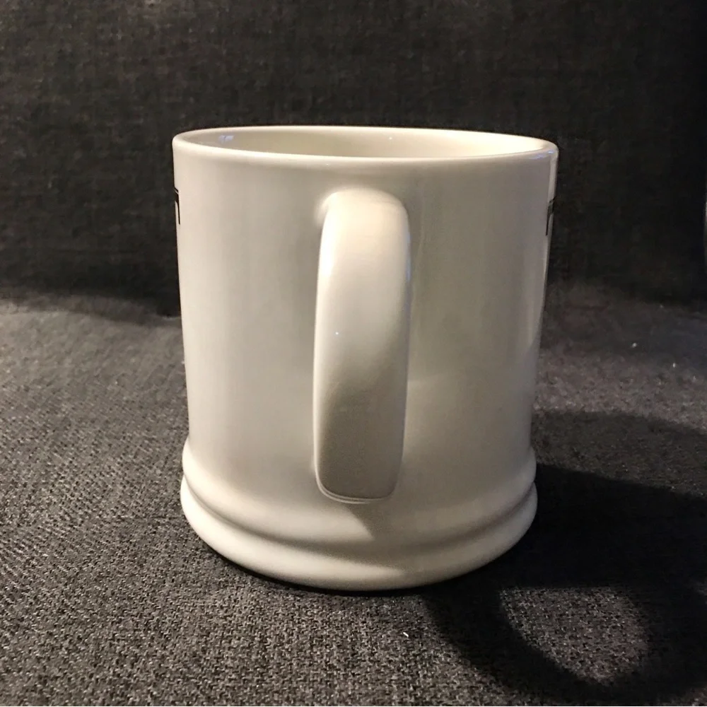 “T” Initial Coffee Mug, White, Black, 15 oz